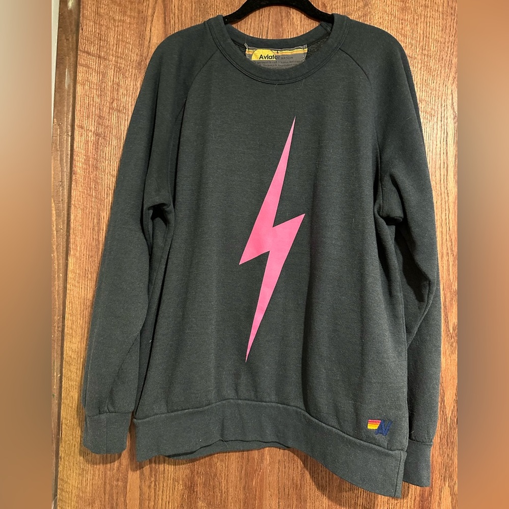 Aviator Nation bolt charcoal grey sweatshirt